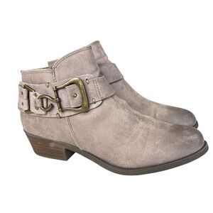 Carlos by Carlos Santana Mystify Ankle Boots Taupe Booties Women Sz 9 Block Heel